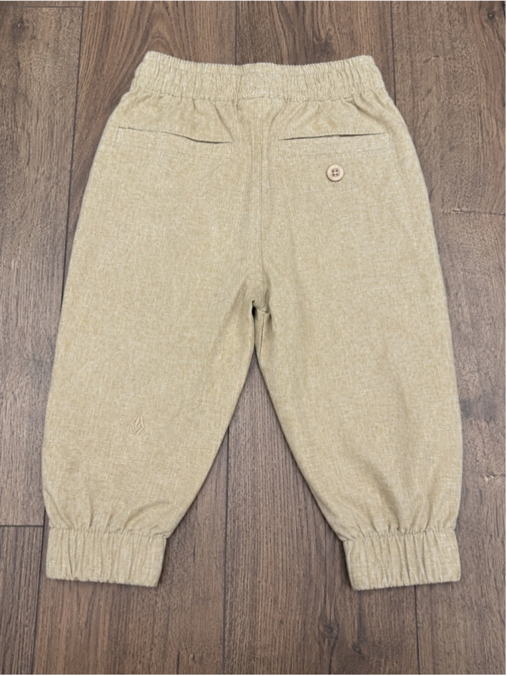 Volcom Baby Boys 12M Beige Jogger Pants Elastic Waist Drawstring Logo - Picture 2 of 5